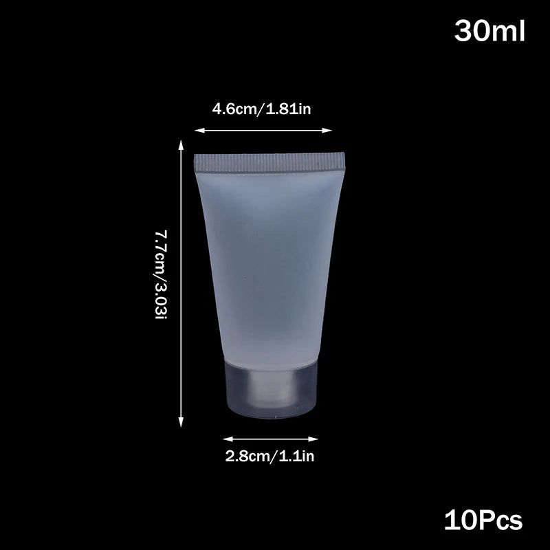 10Pcs Refillable Clear Lotion Containers for Travel Medical Supplies Peaceful Pleasures Health and Wellness 30ml screw cap