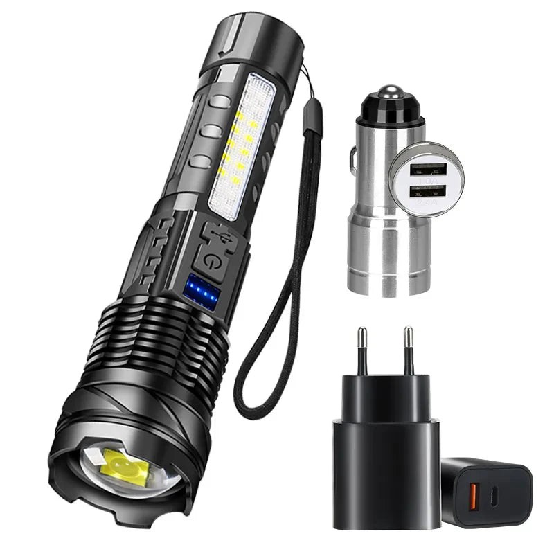 KDULIT LED Tactical Flashlight – 2300 Lumen, Zoom, USB Rechargeable