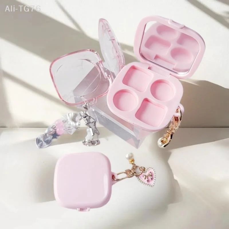 DIY Empty 4-Grid Refillable Cosmetic Palette Box | Makeup Case