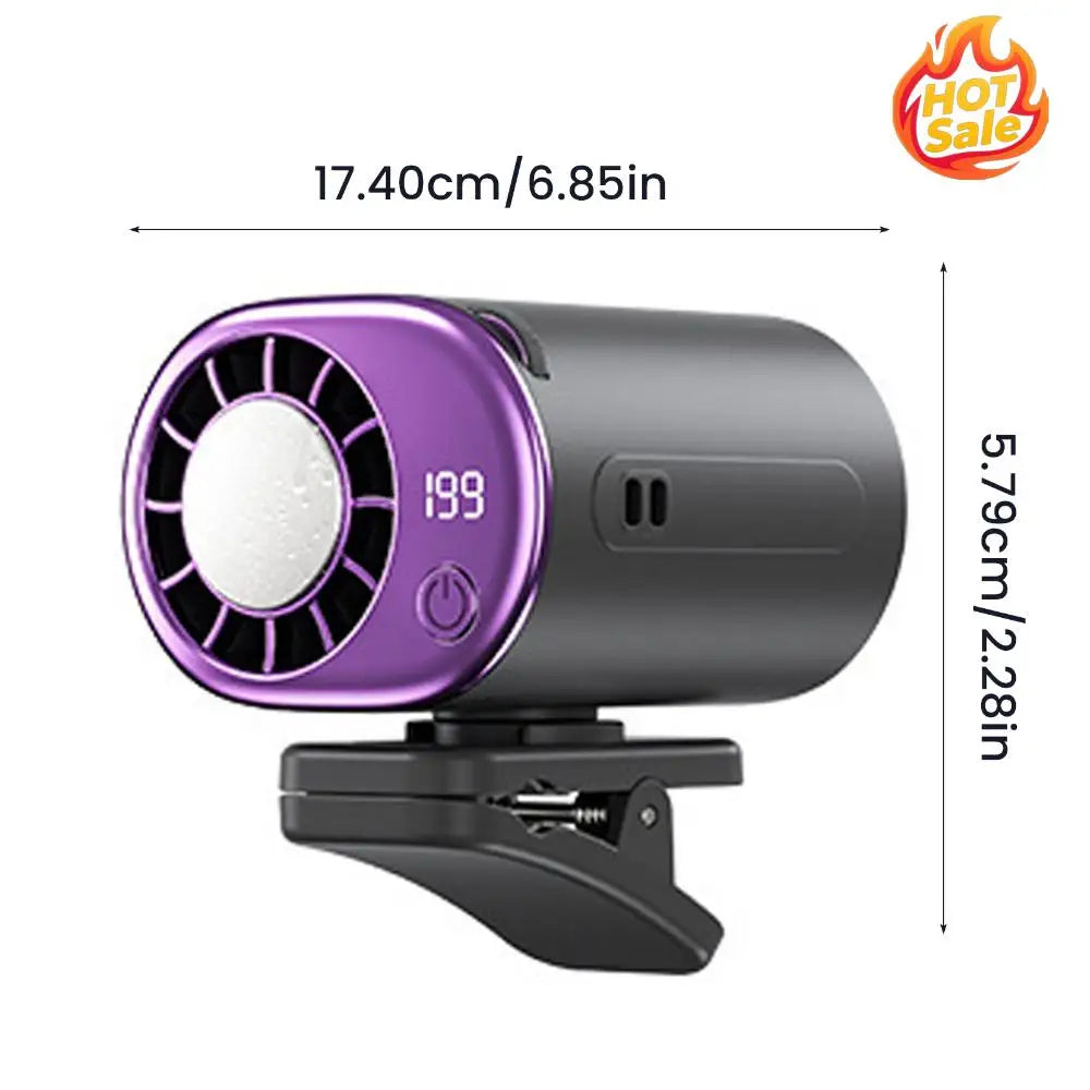 Portable USB Rechargeable Clip Fan – 199 Speeds & LED Display