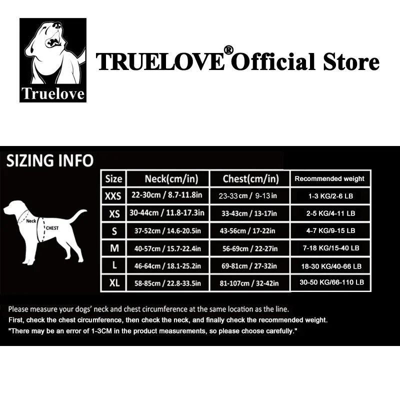 Truelove Uitra Light Safety Pet Harness Small and Medium Large and Strong Dog Explosion-proof Waterproof Outdoor Product TLH6282 Peaceful Pleasures Health and Wellness
