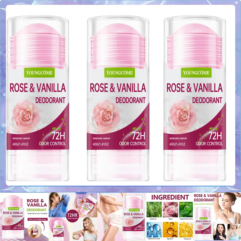 YOUNGCOME Rose Vanilla Deodorant Stick – Women's Antiperspirant