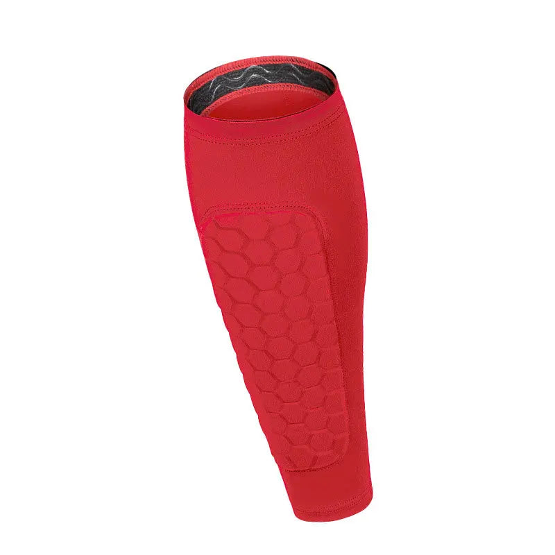 1Pcs Soccer Shin Guards Pads for Youth Adult, Shin Defender Shin Guards Kids, Calf Compression Sleeve with Honeycomb Pads Peaceful Pleasures Health and Wellness Red M