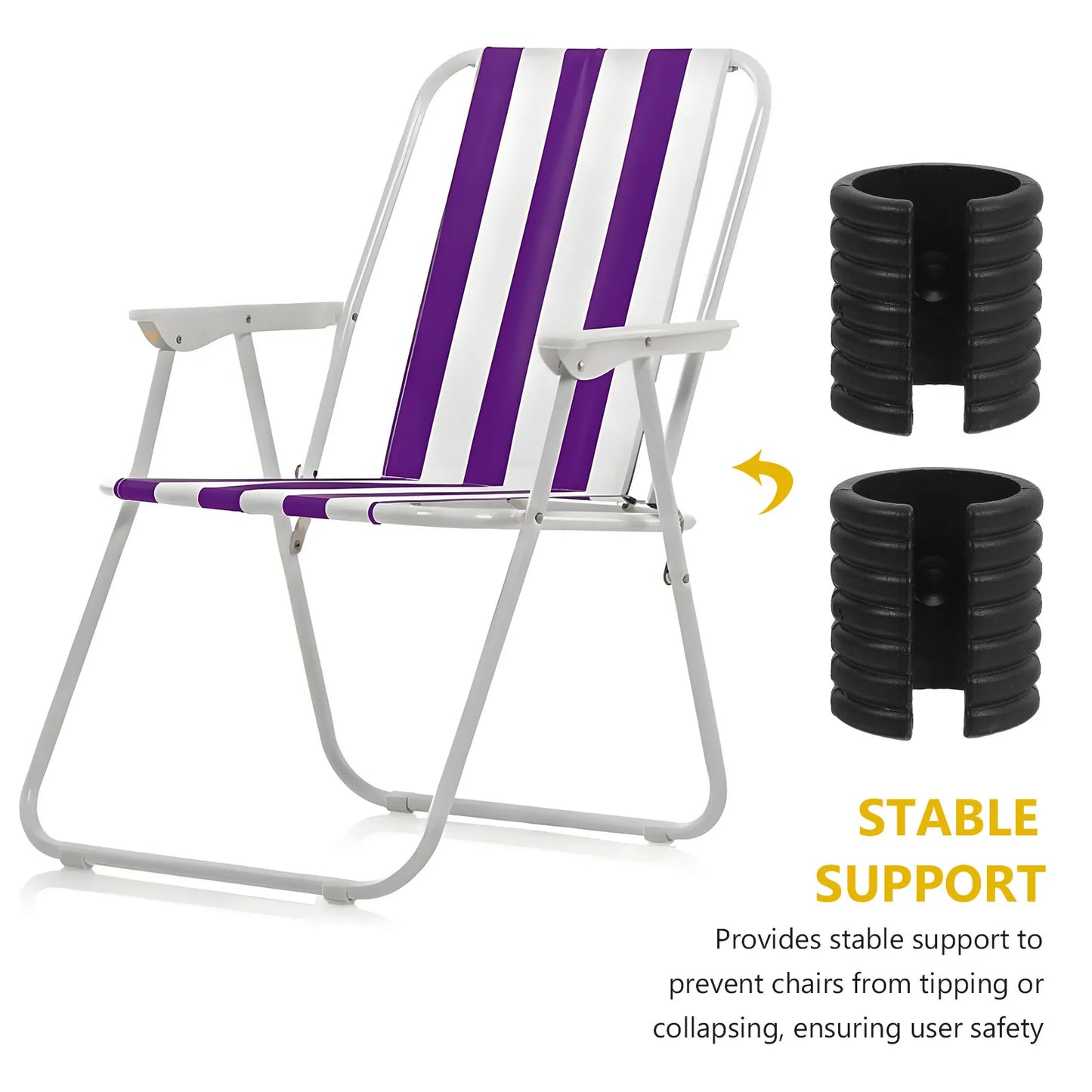 4Pcs Plastic U-Shape Nonslip Chair Leg Caps for Beach Chairs Camping Folding Tables Grass Mud Sand Stability Protection Peaceful Pleasures Health and Wellness
