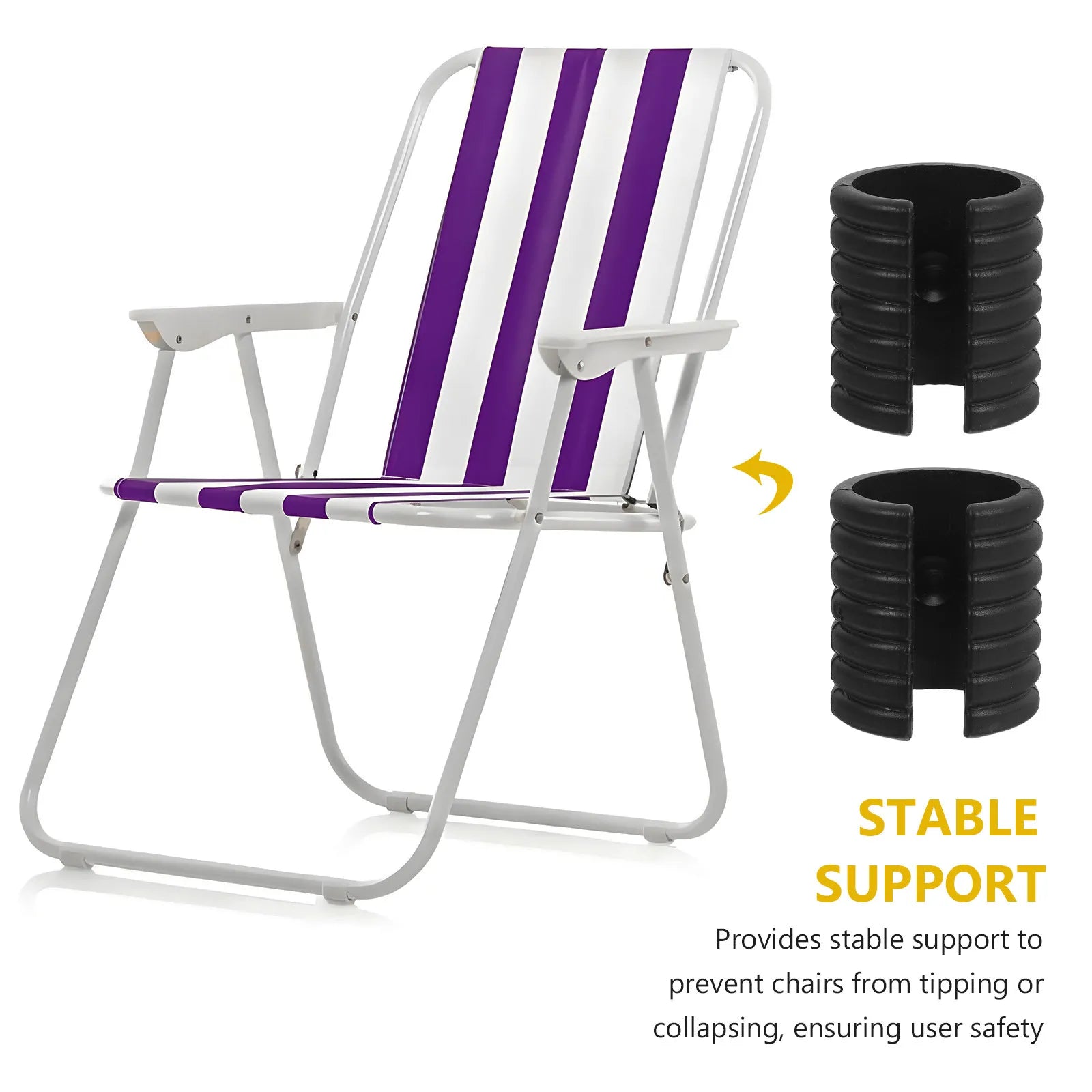 4Pcs Plastic U-Shape Nonslip Chair Leg Caps for Beach Chairs Camping Folding Tables Grass Mud Sand Stability Protection Peaceful Pleasures Health and Wellness