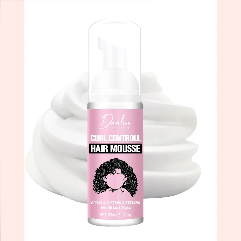 1/2PCS Curl Defining Mousse, Anti-Frizz Bouncy Cream Hair Curling Cream Mousse Hydrate Defined Curl Enhancer hair Styling Creamy Peaceful Pleasures Health and Wellness 60ml X1