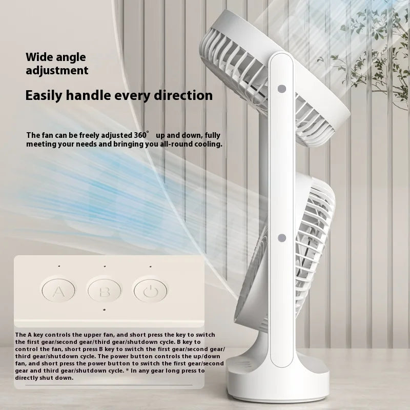URGGU Quiet USB Desktop Twin Fan – 360° Rotation, 3 Speeds