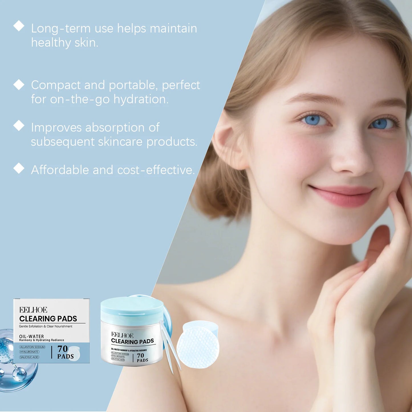 Salicylic Acid Toner Pads – Exfoliating & Acne Treatment 70pk