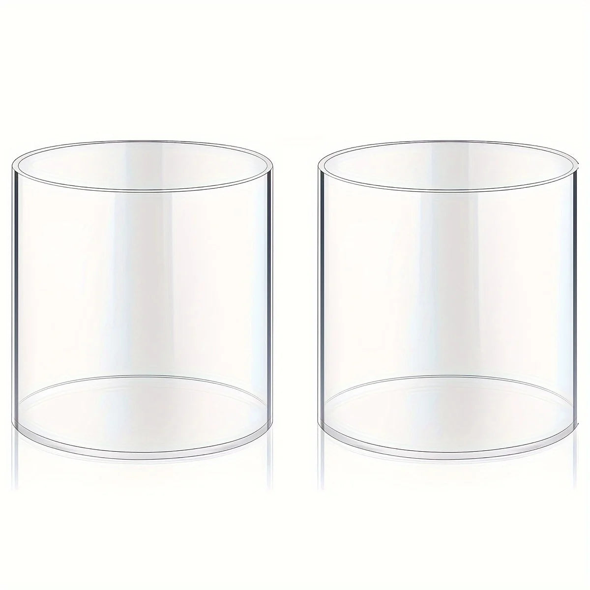 2pc Small Clear Acrylic Cylinder Vases & Candle Holders – Floating Candle Centerpiece for Christmas, Wedding & Flower Decor
