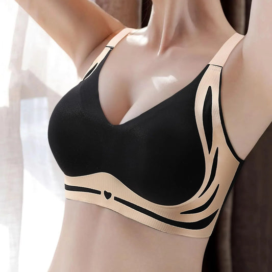 Women's Wire-Free Push-Up Bra | Seamless Adjustable V-Neck Wireless Push-Up Bra Peaceful Pleasures Health and Wellness