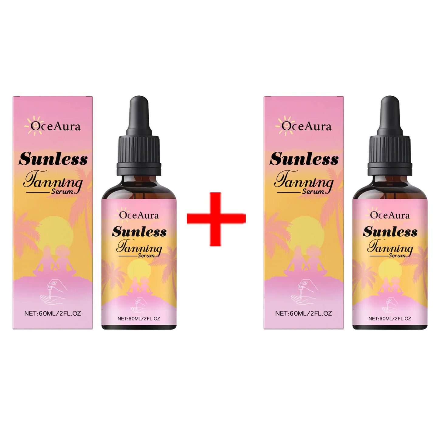 OceAura Sunless Tanning Drops – Natural Self Tanner Serum 60ml