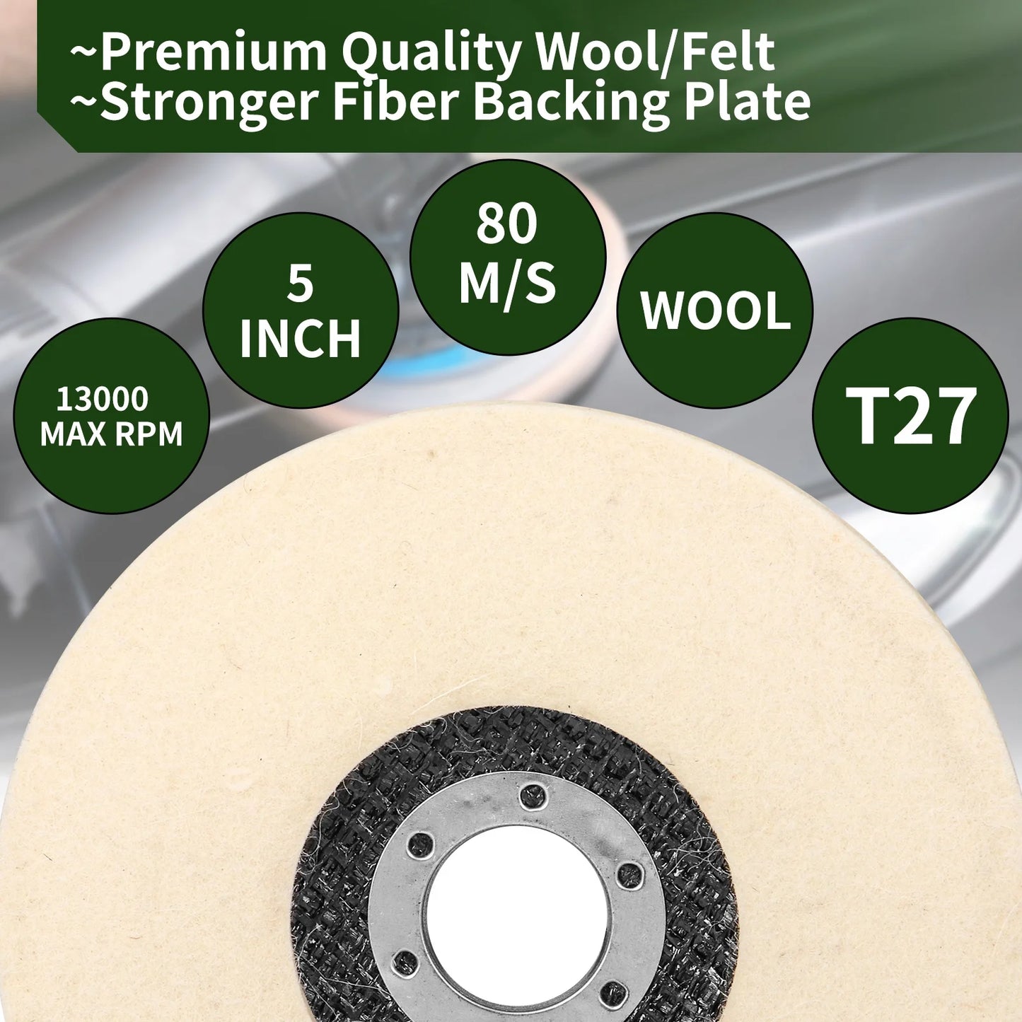 115 Wool Polishing Wheel Buffing Pads Angle Grinder Felt Disc Metal