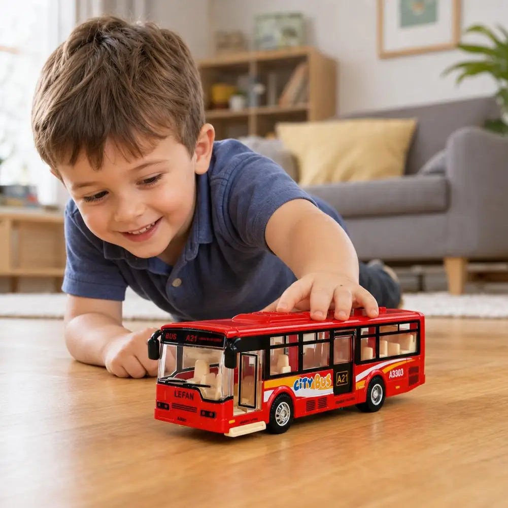 Children's Simulated City Bus Toy Model Inertial Vehicle Sightseeing