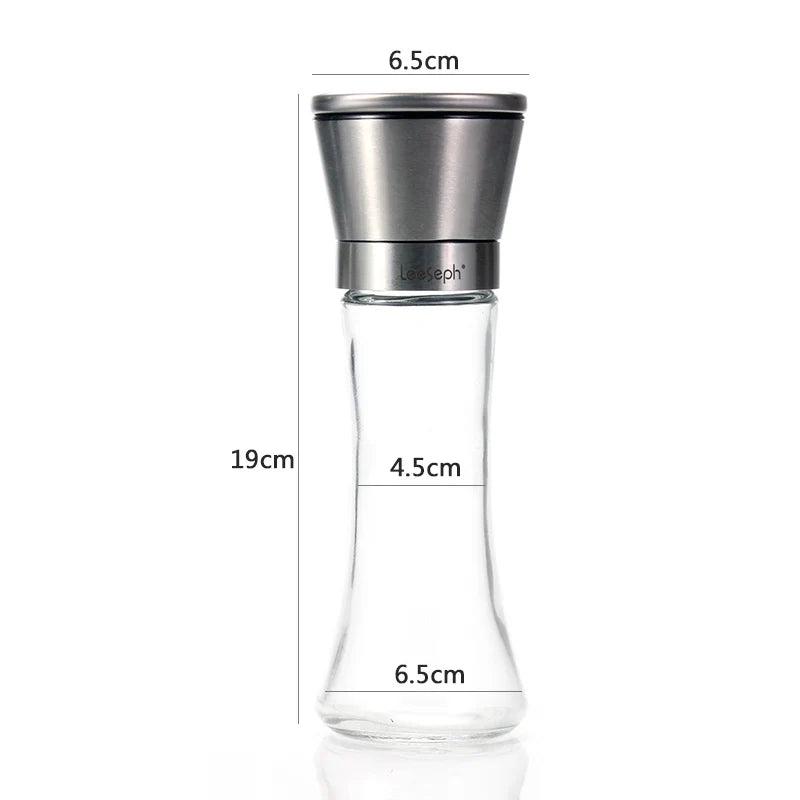 Salt and Pepper Grinder Set of 2, Premium Stainless Steel Spice Mill with Adjustable Coarseness, Manual Pepper Pepper Coffee Peaceful Pleasures Health and Wellness 1pcs