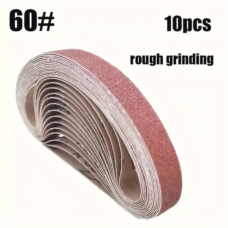 10pcs 60/100/240/320/800#Small Mini Belt Sander For Grinding Stainless Steel Polishing Rust Removing Abrasive Fabric 520x20mm Peaceful Pleasures Health and Wellness 10Pcs 60Grits