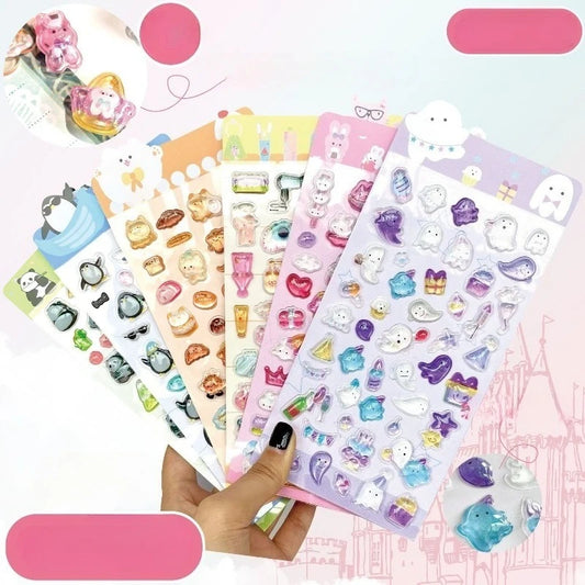 3D Glitter Crystal Cartoon Stickers – Diamond Relief Decorative Decorative Craft Stickers Peaceful Pleasures Health and Wellness