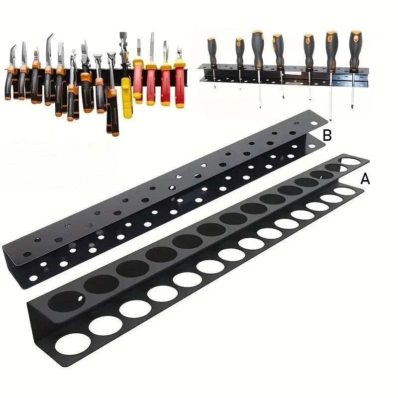 Wall Mount Tool Organizer – Heavy Duty Screwdriver & Plier Rack
