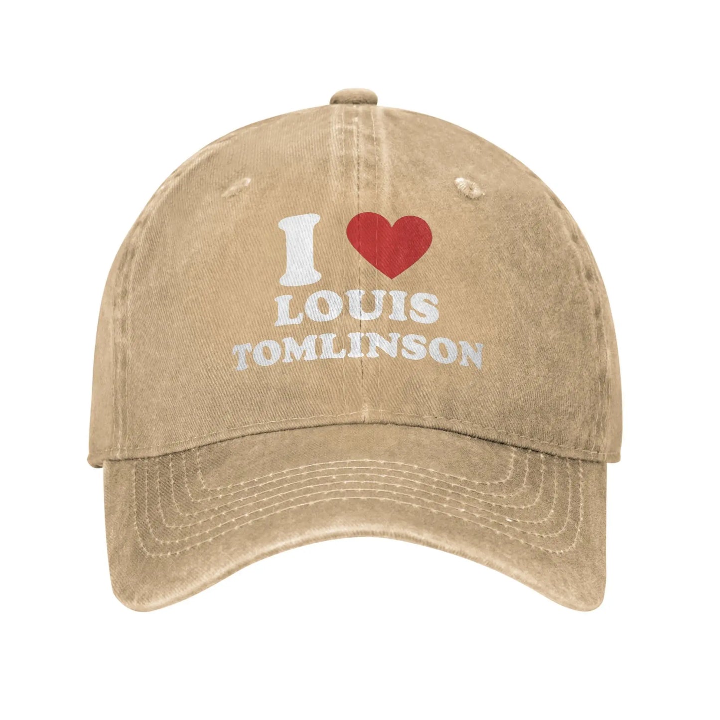 I love Louis Tomlinsons Casual Baseball Cap For Men Adult Summer Outdoor Sport Trucker Hat Classic Sun Visor Baseball Caps Peaceful Pleasures Health and Wellness Khaki One Size