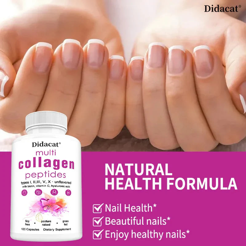Multi-Collagen Peptides – Skin, Hair, Nail & Joint Supplement