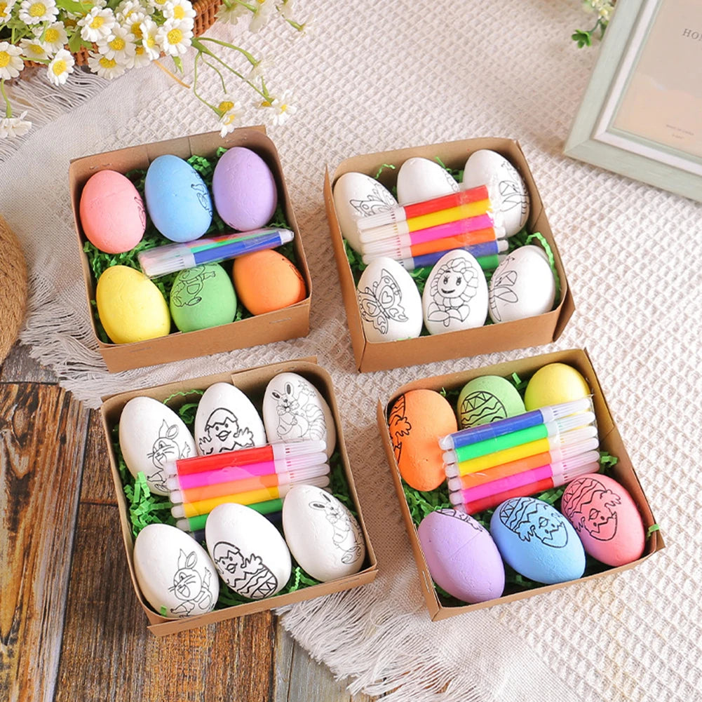 DIY Painting Easter Eggs with Paint Pen DIY Doodle Kit Easter Egg Coloring Craft Kit for Kids Party Favors Peaceful Pleasures Health and Wellness