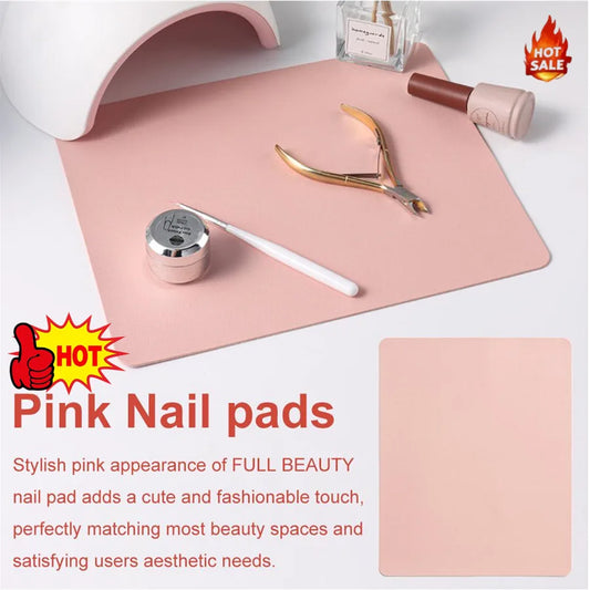 Pink Leather Nail Art Mat – Anti-Slip Armrest Cushion Pad Nail Art Mat Peaceful Pleasures Health and Wellness