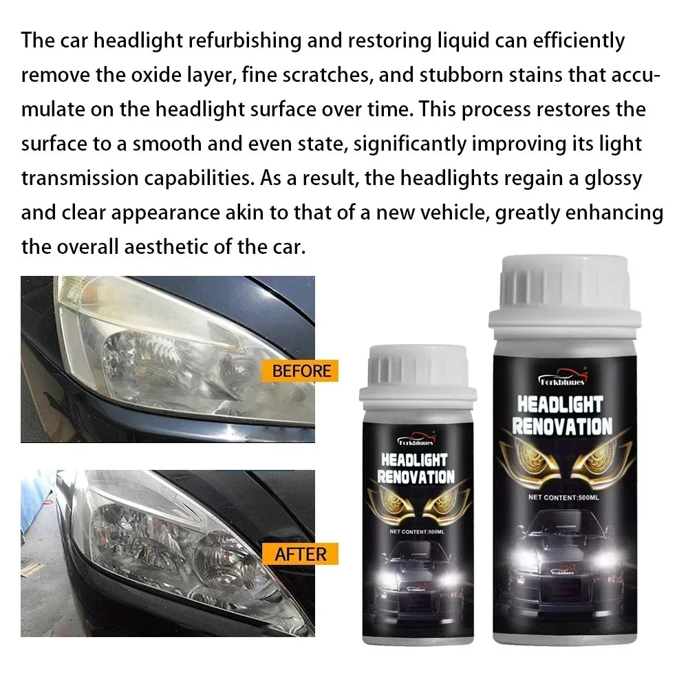Car Headlights Renovation Polishing Kit Headlight Restoration MotorcycleAutomotive Care Tool 800ML Liquid Polymer Evaporator Peaceful Pleasures Health and Wellness