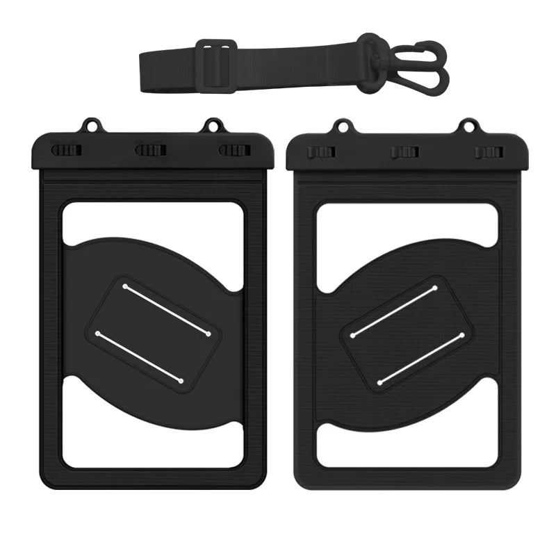 waterproof phone bag phone armbands and pouches swimming bag phone large waterproof case under water diving phone case pack Peaceful Pleasures Health and Wellness Black(9 inch)