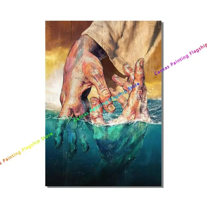 Hand of God Jesus Christian Canvas Wall Art | Unframed Print