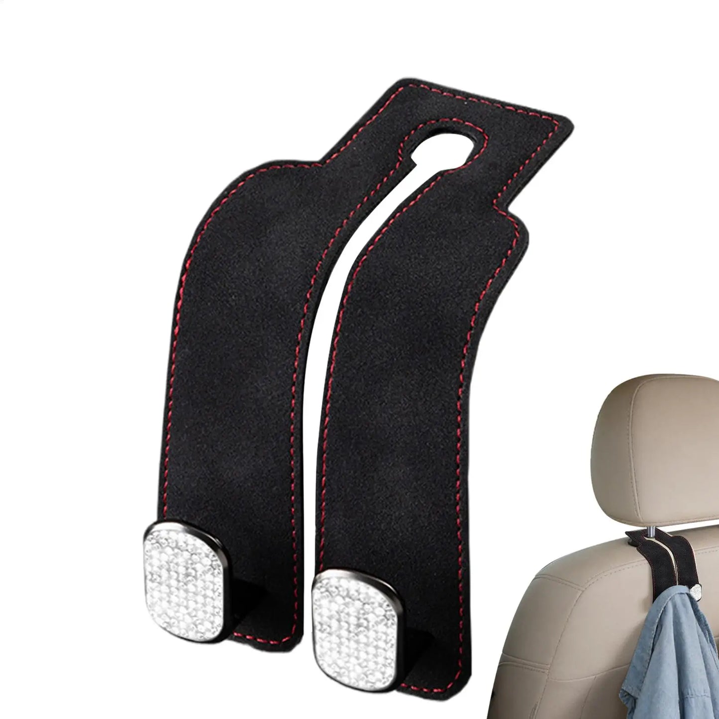 2-in-1 Car Headrest Hook | Seat Back Bag Hanger Organizer