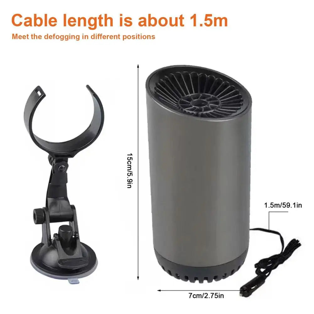 150W Portable Car Heater & Windshield Defroster 12V/24V Portable Car Heater Peaceful Pleasures Health and Wellness
