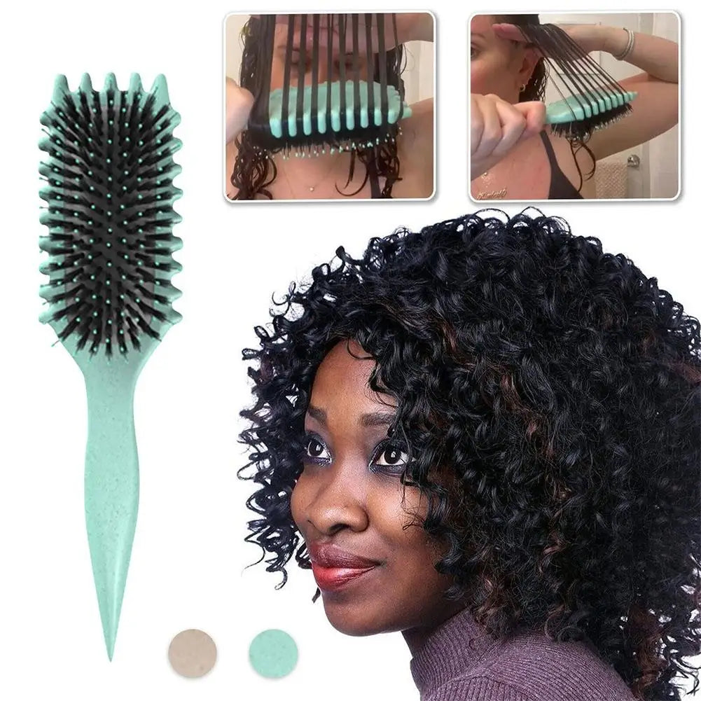 Styling Curly Hair Styling Brush Scalp Massage Wild Boar Curling Comb Untie Curly Brush Tangled Barber Hair Styling Tools Peaceful Pleasures Health and Wellness