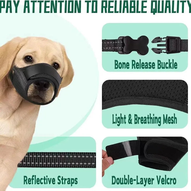 Adjustable Soft Cotton Dog Muzzle – Anti-Bite & Breathable
