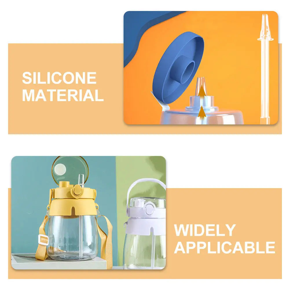 2Pcs Silicone Drinking Straws Reusable Big Belly Bottle Tumbler Straws for Cold Hot Beverages Portable Washable Smoothie Juice Peaceful Pleasures Health and Wellness