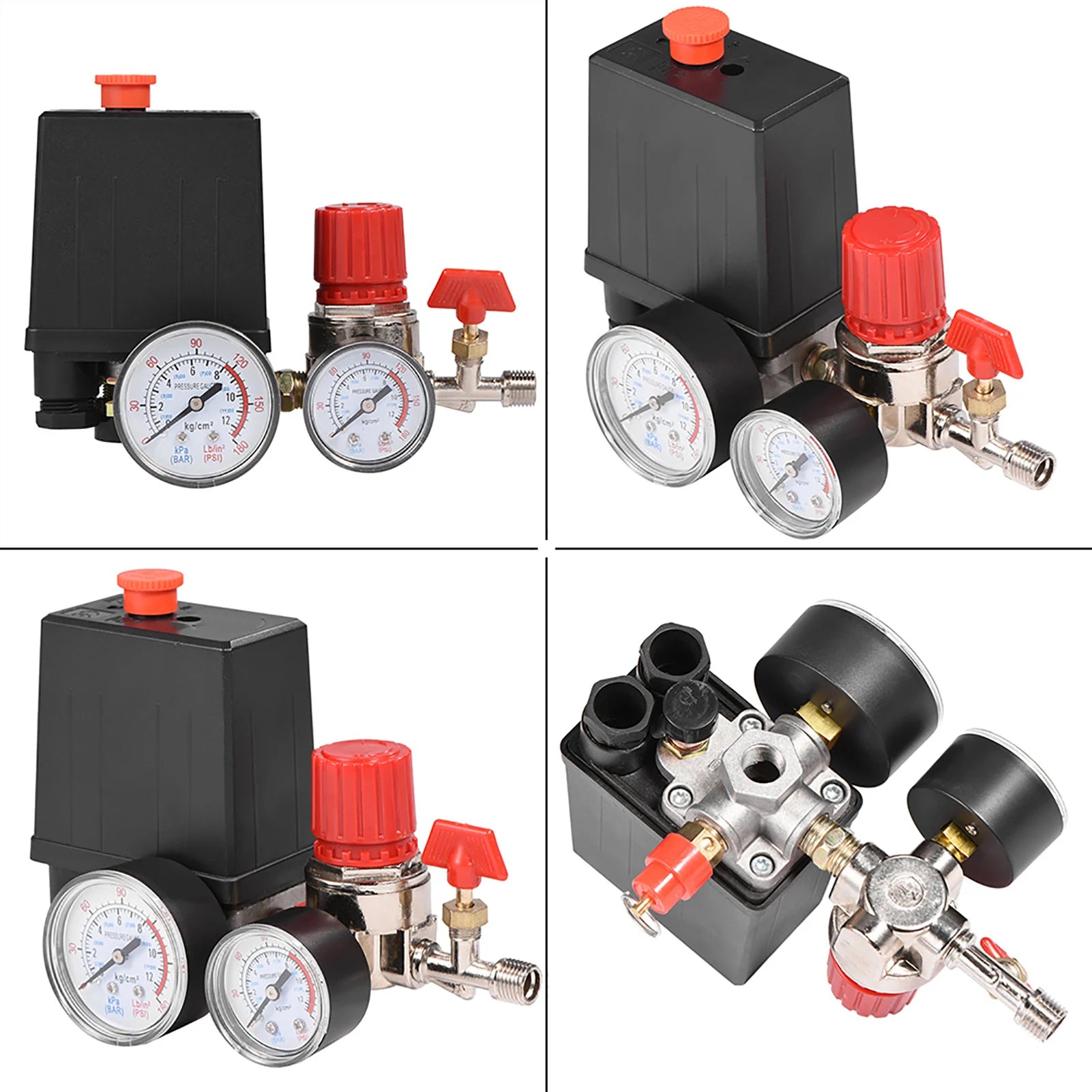 Small Air Compressor Pressure Switch Control Valve Regulator with Gauges Air Compressor Pressure Switch Air Compressor Valve Peaceful Pleasures Health and Wellness