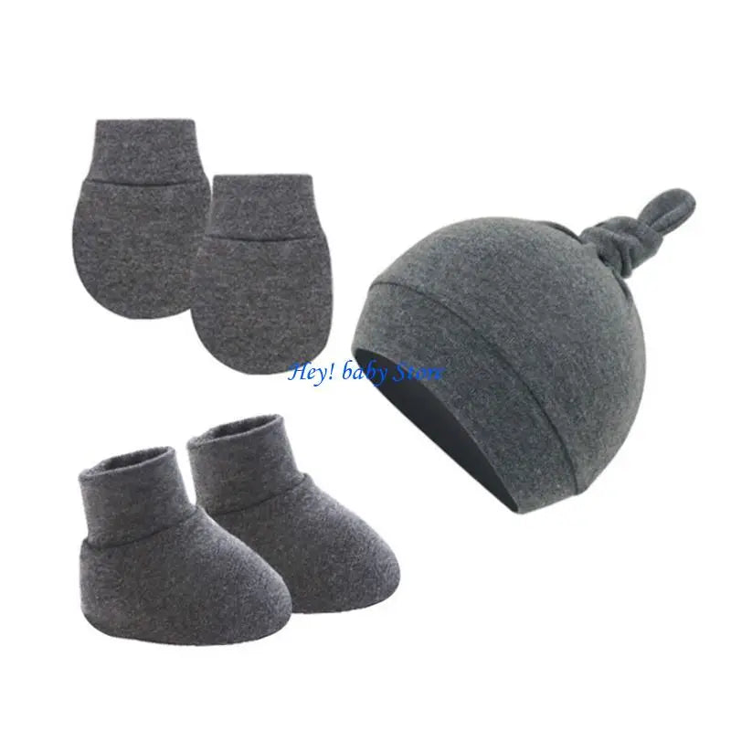Newborn Baby Cotton Hat Mittens & Socks Set | 0-12 Months