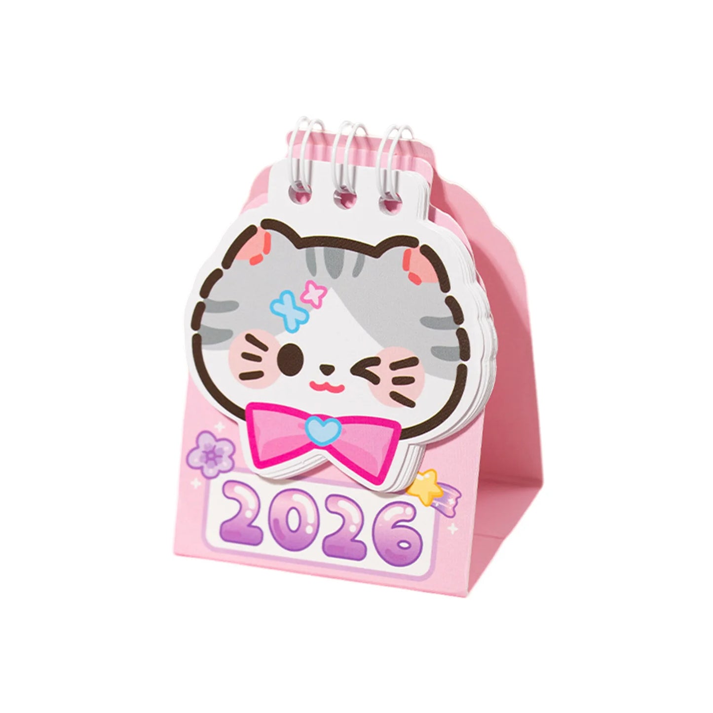 Year 2026 Small Kitty Calendar Desktop Memo Organizer Clear Printing Compact Kitty Planner Daily Planner Desktop Calendar Peaceful Pleasures Health and Wellness Qs