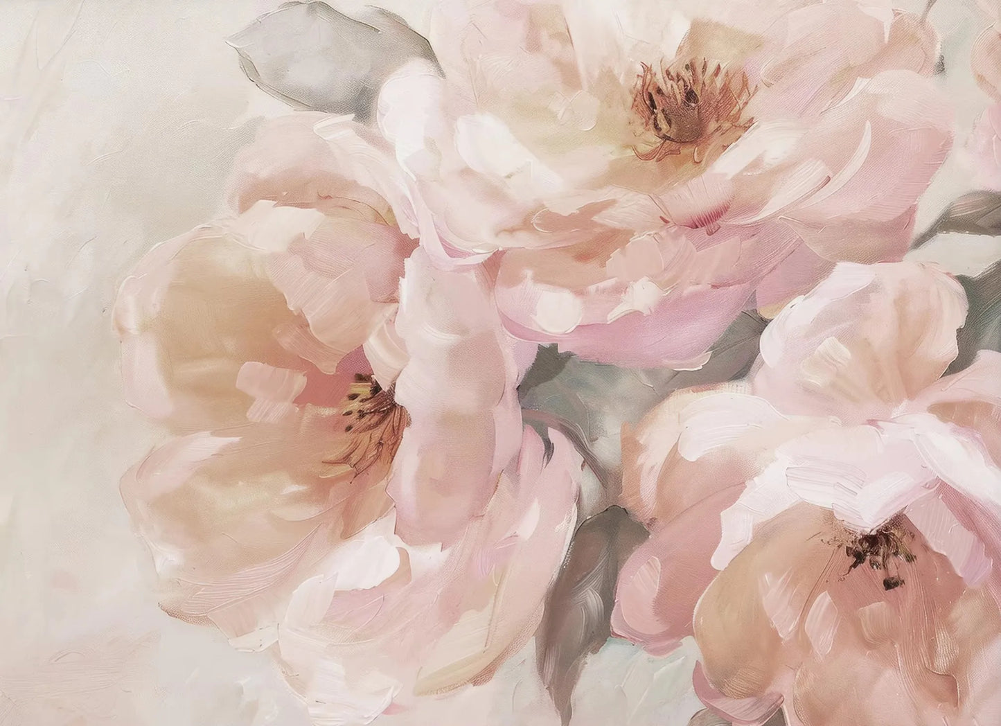 Vintage Spring Wildflowers Canvas Wall Art – Roses & Swans