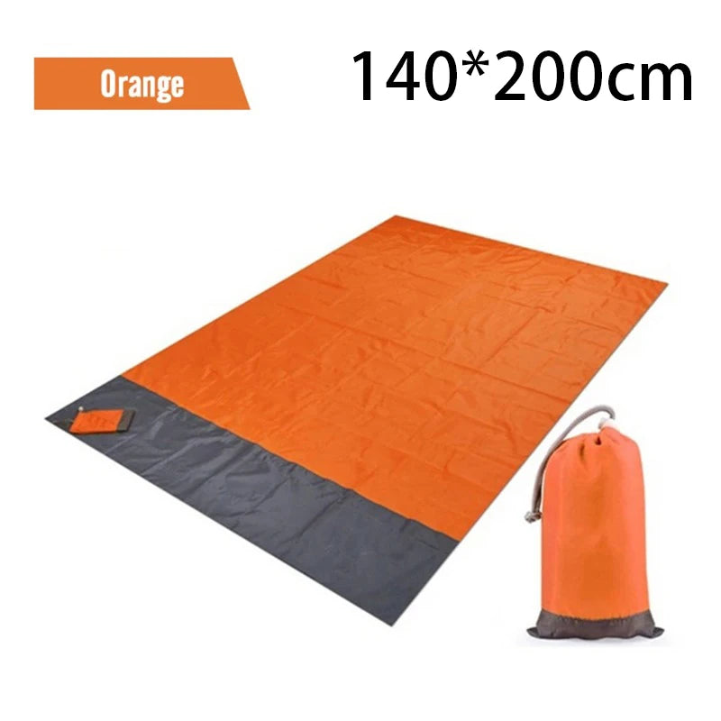 Waterproof Picnic Mat Outdoor Beach Mat Folding Portable Camping Mat Gingham Moisture Proof Lightweight Blanket with Pocket Peaceful Pleasures Health and Wellness Orange Grey 14x20dm