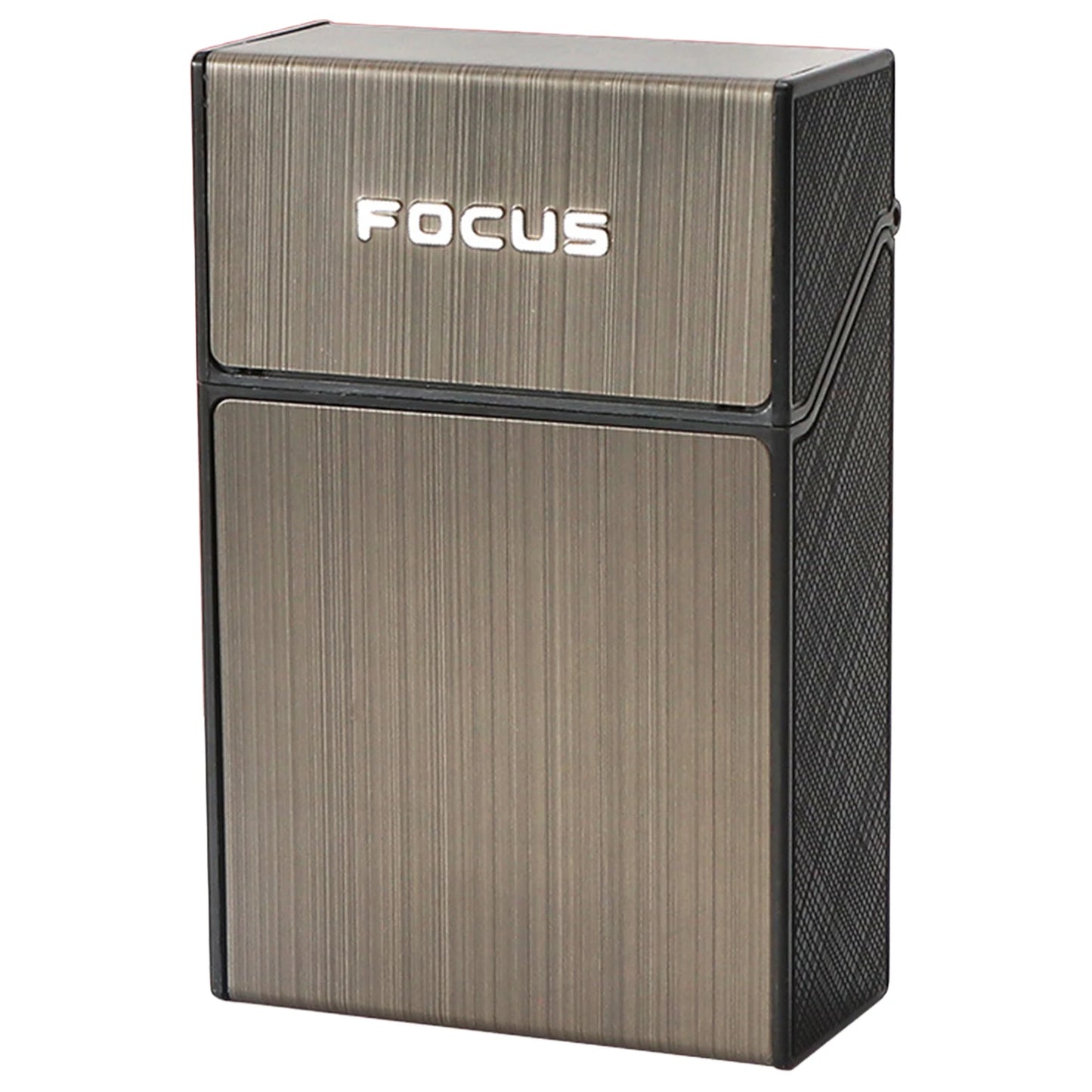 20pcs Portable Cigarette Box Aluminum Alloy Flip Top Holder Anti Pressure Proof for Hard Soft Pack Smoking Accessory Gift Peaceful Pleasures Health and Wellness Black gray