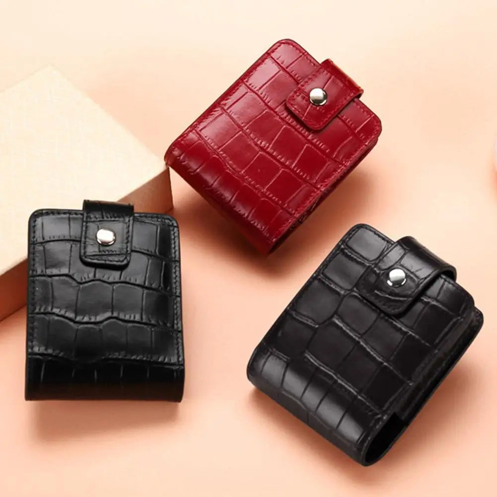PU Lipstick Case Holder with Mirror Lipstick Holder Makeup Travel Cases Organizer Bag Mini Handheld Lipstick Pouch for Women Peaceful Pleasures Health and Wellness