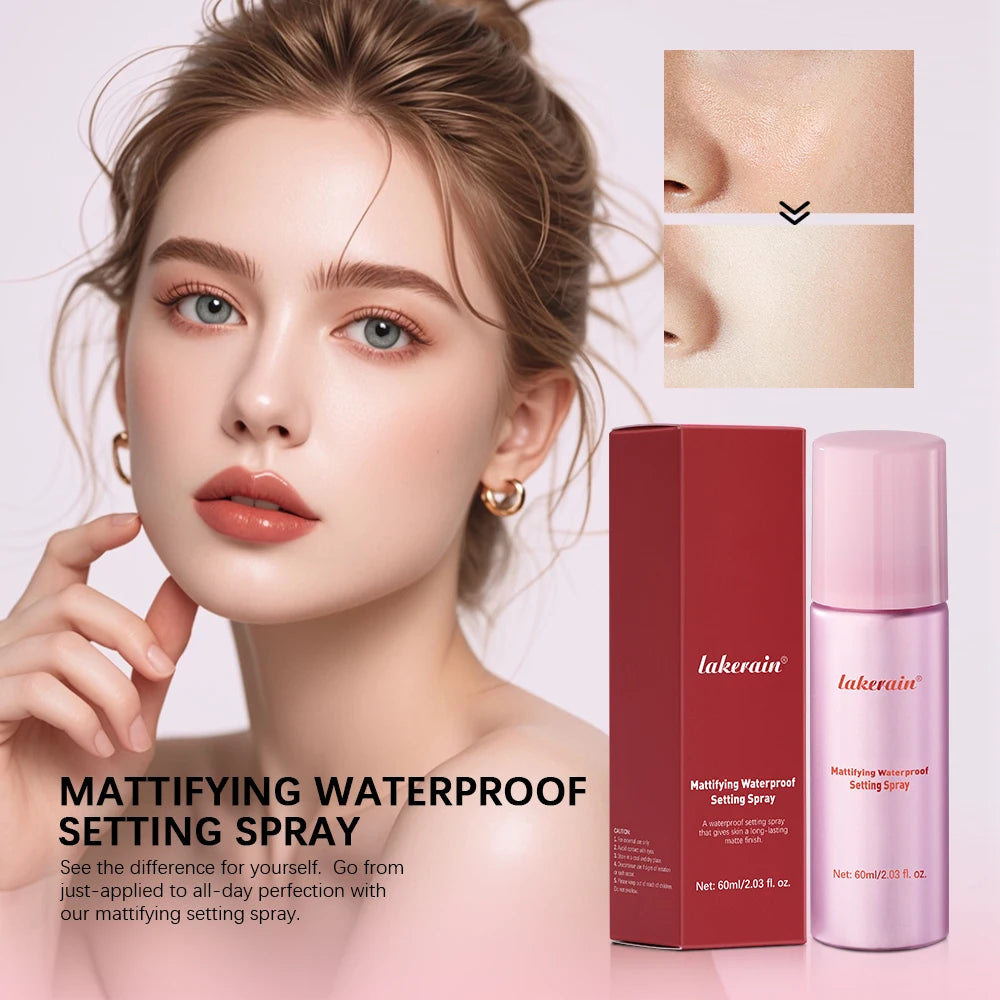 Waterproof Mattifying Setting Spray Glossy Matte Base Makeup Control Oil Non-Sticky Waterproof Make-up Fixer Spray For All Skin Peaceful Pleasures Health and Wellness