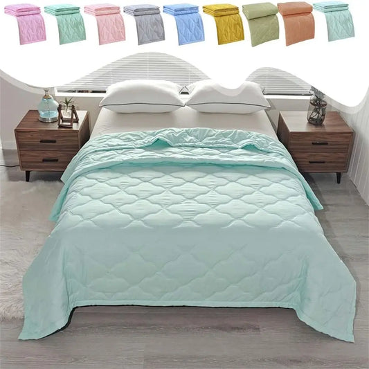 New Double Sided Cooling Blanket Skin-Friendly Cold Effect Conditioning Quilt Breathable Solid Color Cooler Quilt Peaceful Pleasures Health and Wellness