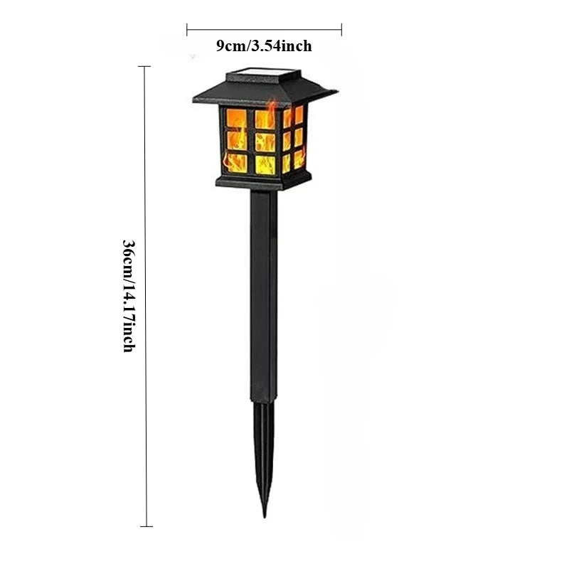 Solar Flame LED Garden Lamp | Waterproof Outdoor Lawn Light