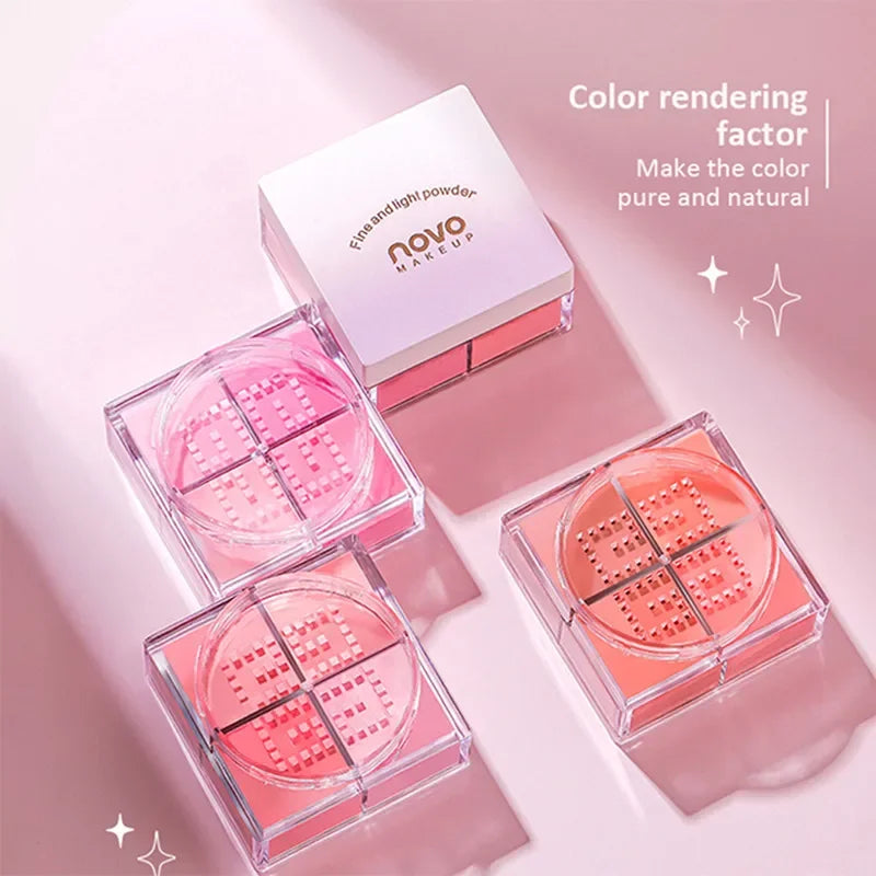 4-Square Grid Matte Blush Palette | Cheek Contour Powder