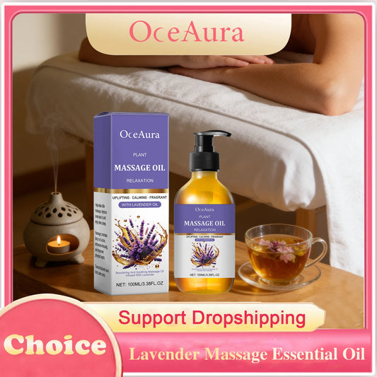 Lavender Massage Essential Oil Moisturizing Relaxing Stress Relief Smoothing Softening Firming Repair Hydrating Body Massage Oil Peaceful Pleasures Health and Wellness