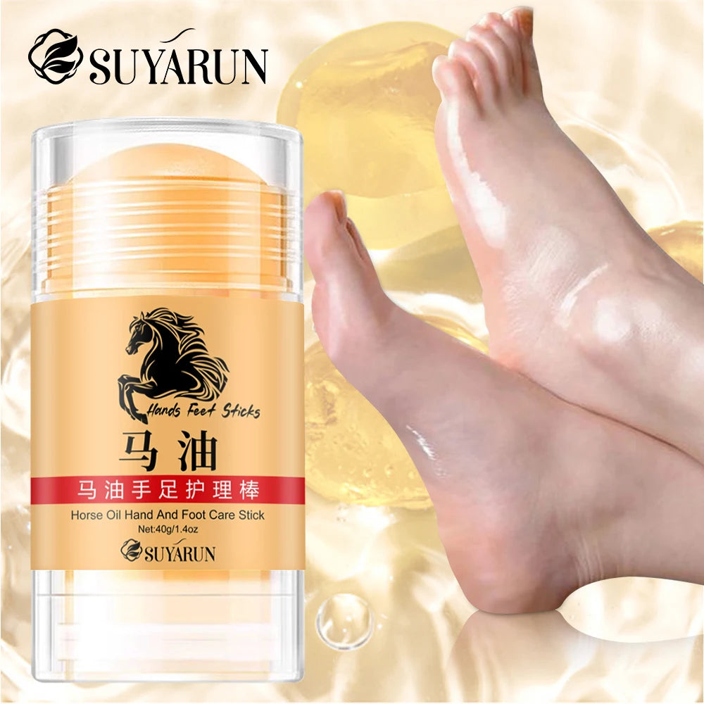 SUYARUN Premium Horse Oil Hand Foot Care Stick-Intense Moisturizing&Repairing Balm for Dry Cracked Skin, Cream for Hands, Feet. Peaceful Pleasures Health and Wellness