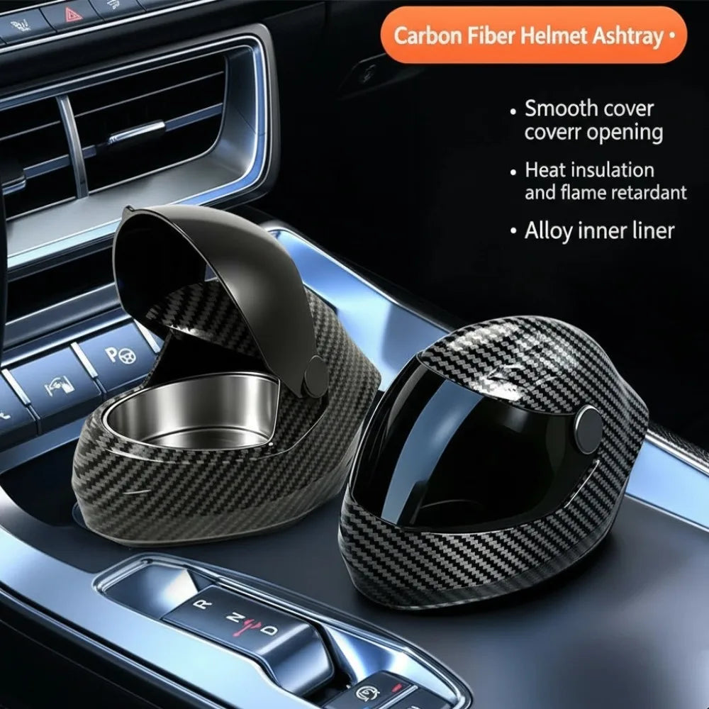 New Car Ashtray Personalized Helmet Shaped Ashtray Garbage Coin Storage Container Box Auto Car Ash Tray Interior Decor Gift Peaceful Pleasures Health and Wellness