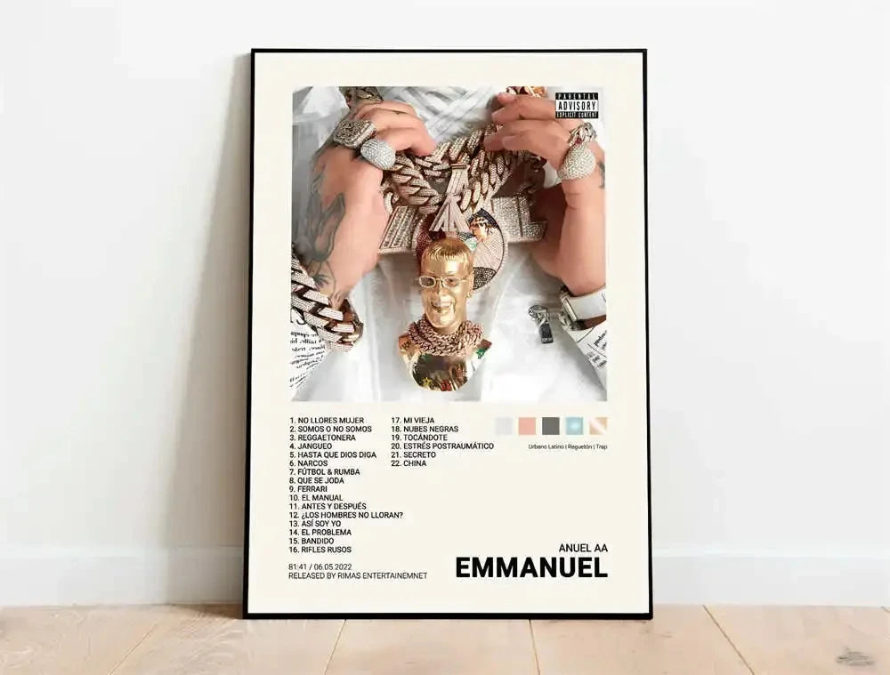 Nordic Pop Rapper Quevedo Poster Aesthetics Mora Feid Eladio Carrion Rauw AlejanDro Music Album Canvas Print Wall Art Home Decor Peaceful Pleasures Health and Wellness