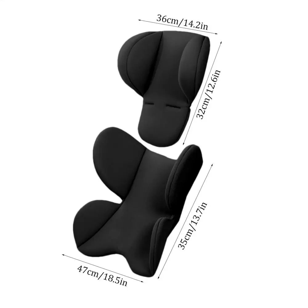 Baby Stroller Cushion Soft Stroller Cushion Pads Head Neck Seat Insert Pad Infant Car Seat Insert Baby Stroller Accessories Peaceful Pleasures Health and Wellness Black