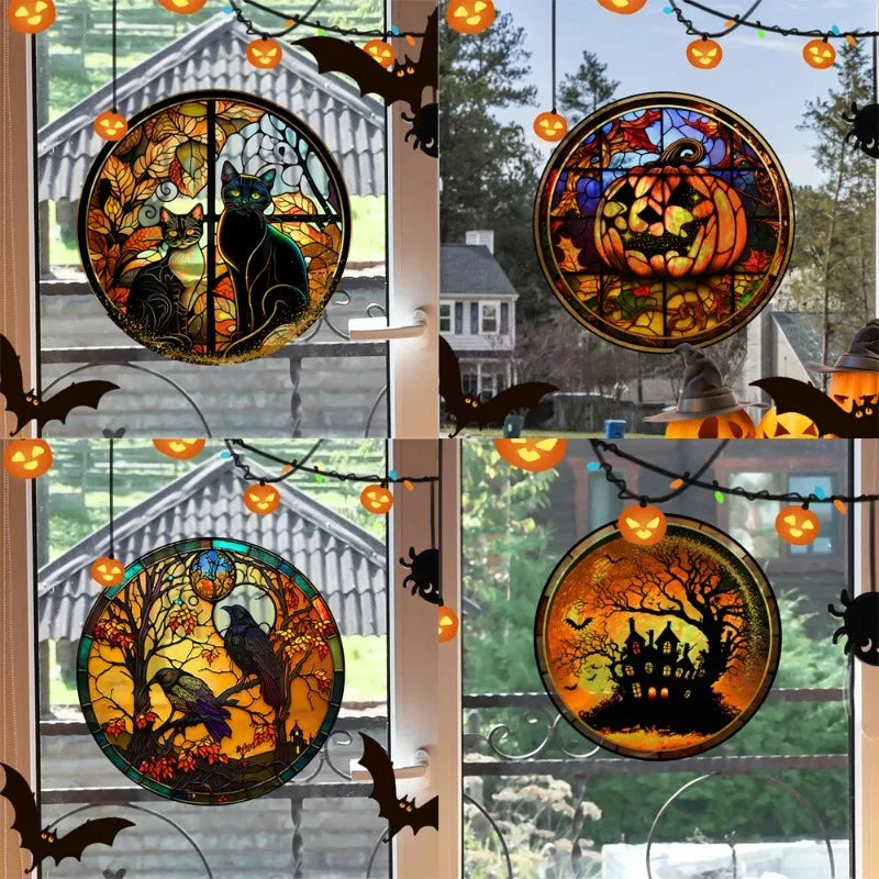 Halloween PVC Static Window Decals – Castle & Cat Clings